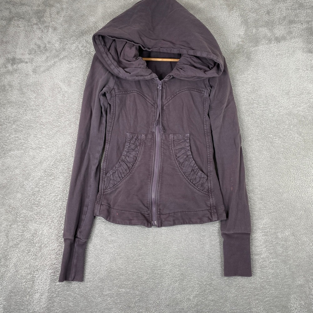 Prairie Underground Cloak Hoodie Womens Small Purple Organic Cotton Zip Up